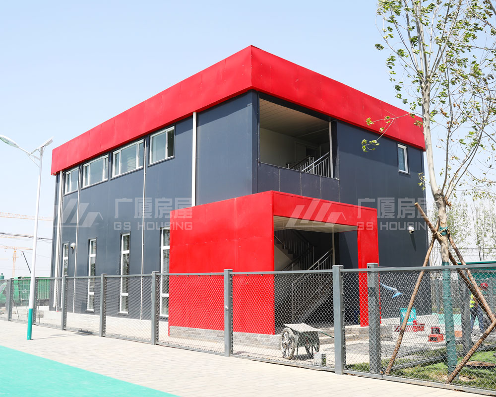 Prefabrikert flatpakke modulært prefabrikkert containerhus for arbeidsleirinnkvartering (3)