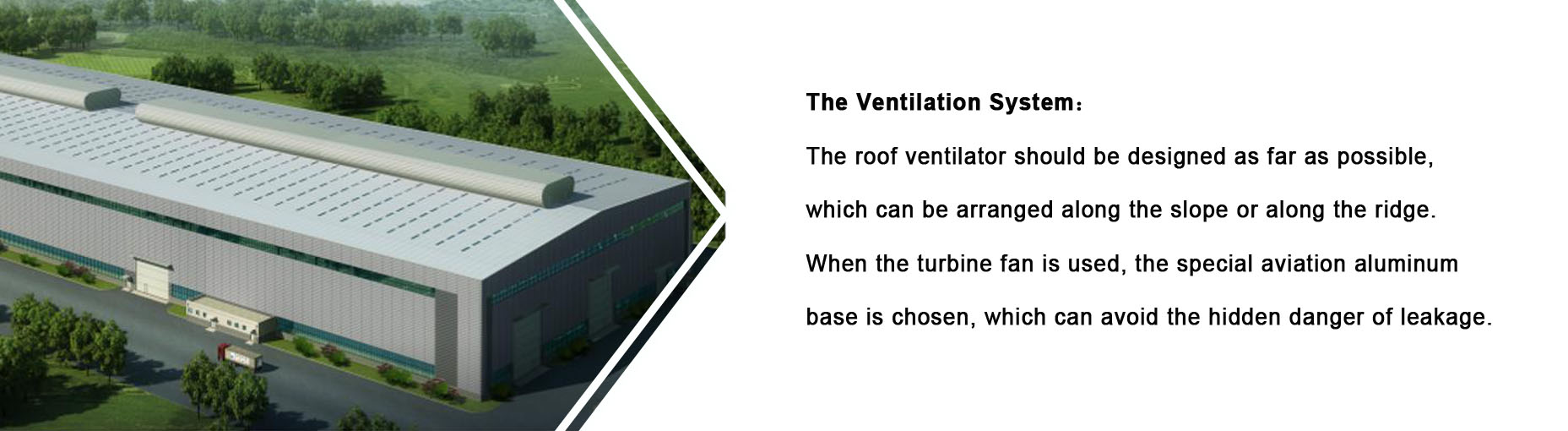 Ventilation system of the steel structure building