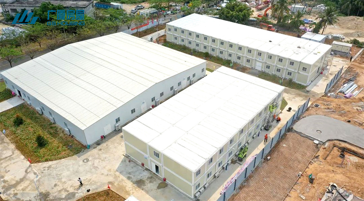 modulinė ligoninė, pagaminta iš plokščio supakuoto konteinerio namo + plieninės konstrukcijos (2)