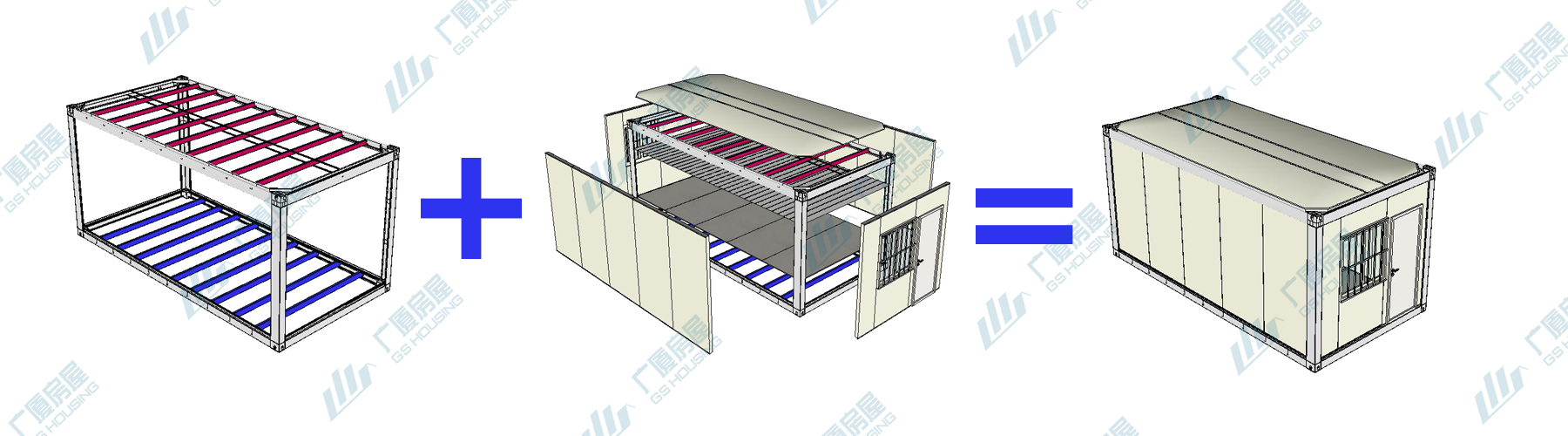 Модуларна куќа за контејнерски контејнерски камп со два спрата