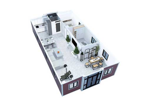 40ft house with two bedrooms